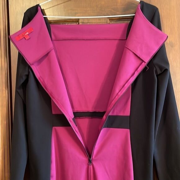 Narciso Rodriguez Mulberry & Black Designer block print dress Size L color block - Picture 8 of 16